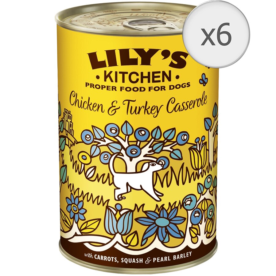 Hrana umeda pentru caini Lily's Kitchen Chicken & Turkey Casserole, 6 x 400g