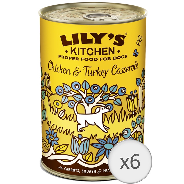 Hrana umeda pentru caini Lily's Kitchen Chicken & Turkey Casserole, 6 x 400g