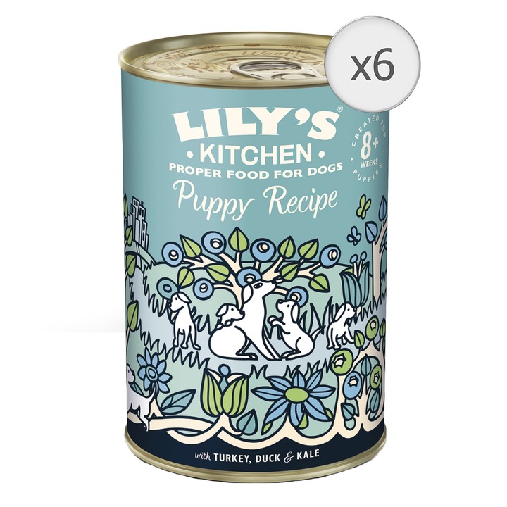 Мокра храна за кучета Lily's Kitchen Puppy Recipe Turkey & Duck, 6 x 400 г
