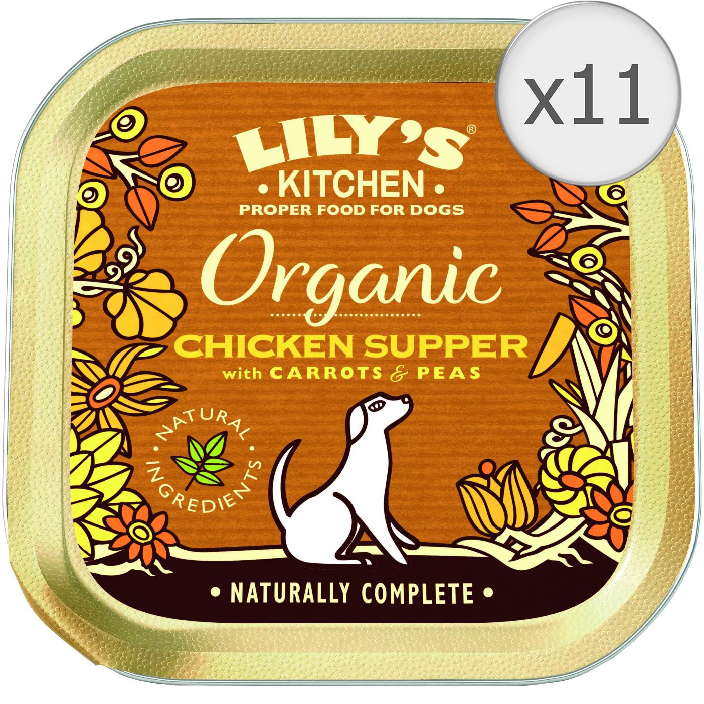 Hrana umeda pentru caini Lily's Kitchen Organic Chicken Supper With Carrots & Peas, 11 x 150g
