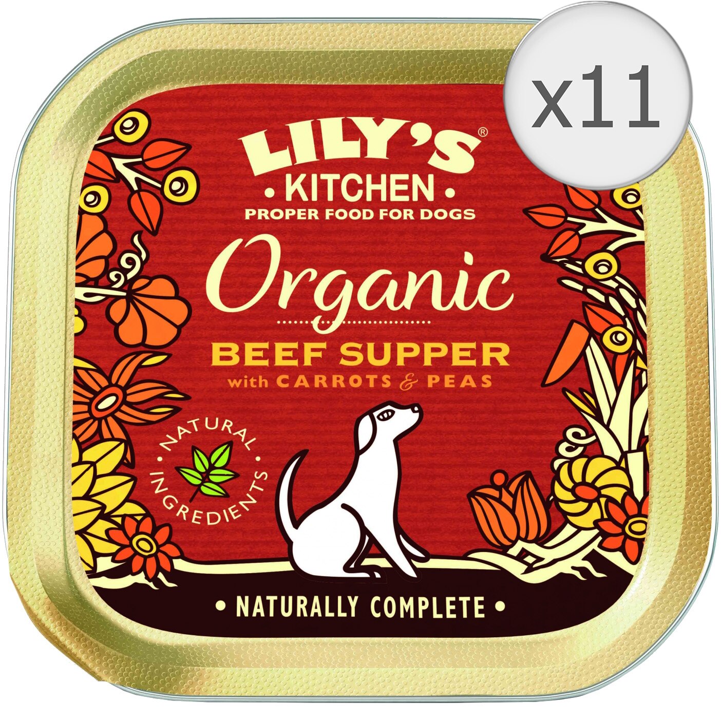Hrana umeda pentru caini Lily's Kitchen Organic Beef Supper With Carrots & Peas, 11 x 150g