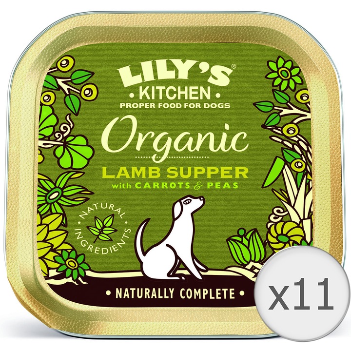 Hrana umeda pentru caini Lily's Kitchen Organic Lamb Supper, 11 x 150g