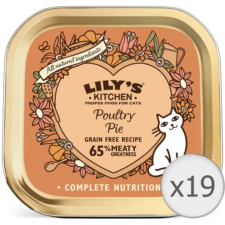 Lily's Kitchen Poultry Pie nedves macskaeledel, baromfi, 19 x 85 g