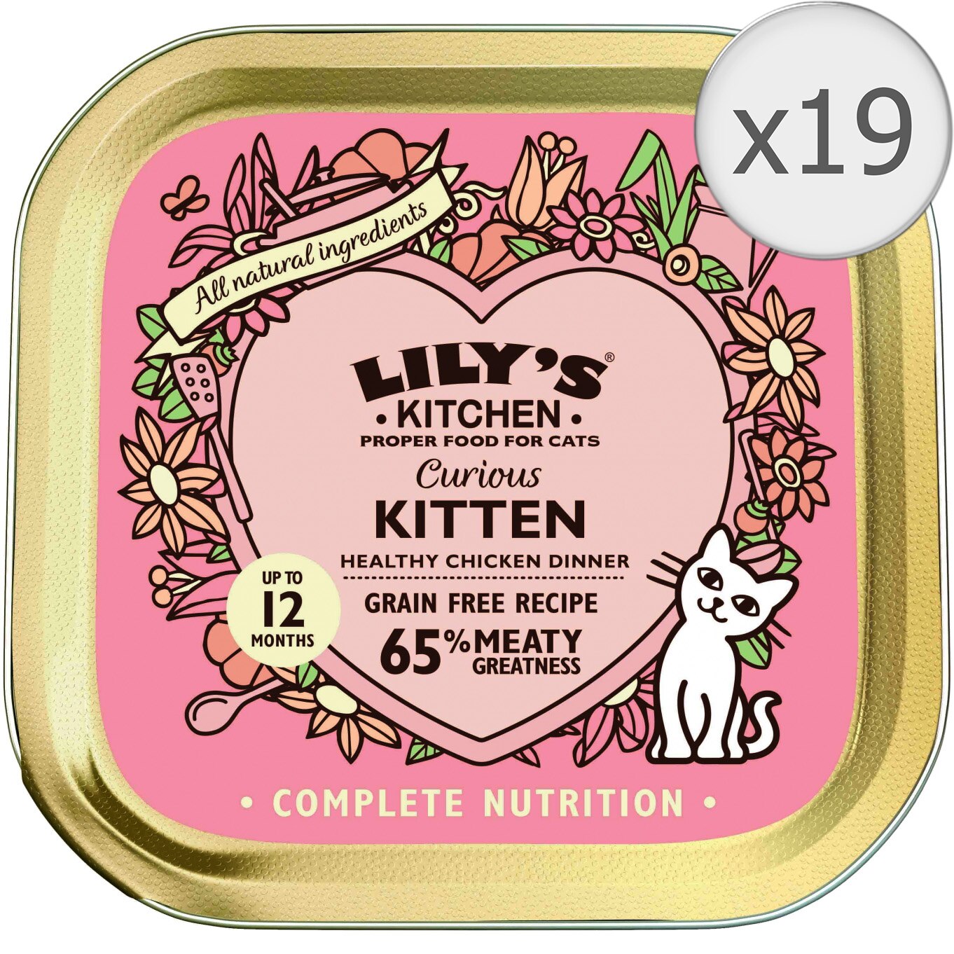 Hrana umeda pentru pisici Lily's Kitchen Curious Kitten Chicken Dinner, 19 x 85g