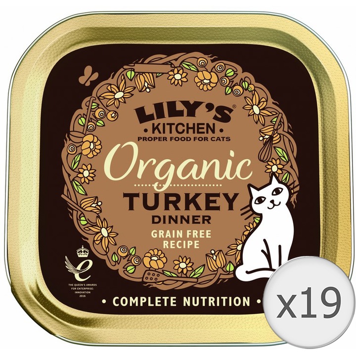 Lily's Kitchen Organic nedves macskaeledel, pulyka, 19 x 85g