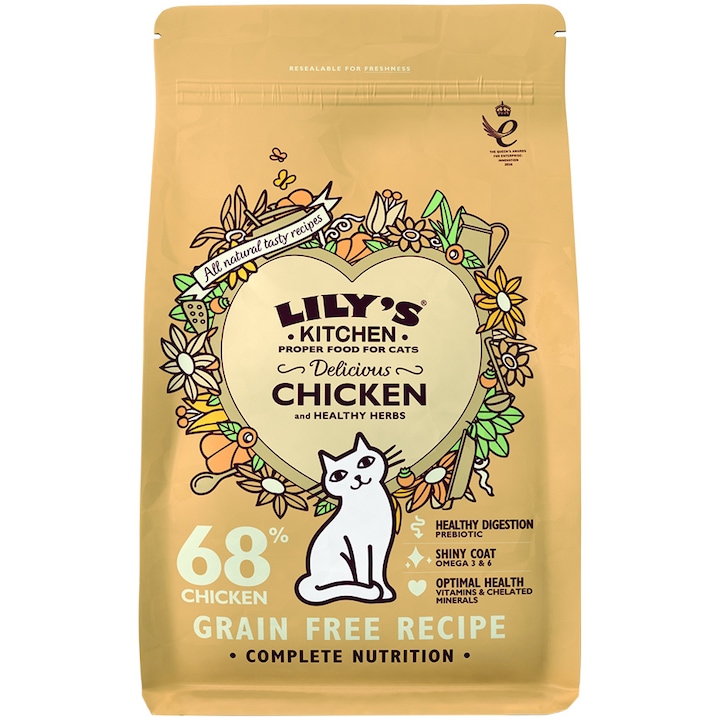 Lily's Kitchen Delicious száraz macskaeledel, csirke és egészséges gyógynövények, 2 kg