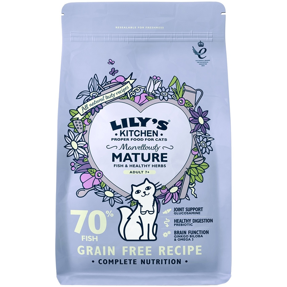 Hrana uscata pentru pisici Lily's Kitchen Adult 7+, Marvellously Mature Fish & Healthy Herbs, 800g