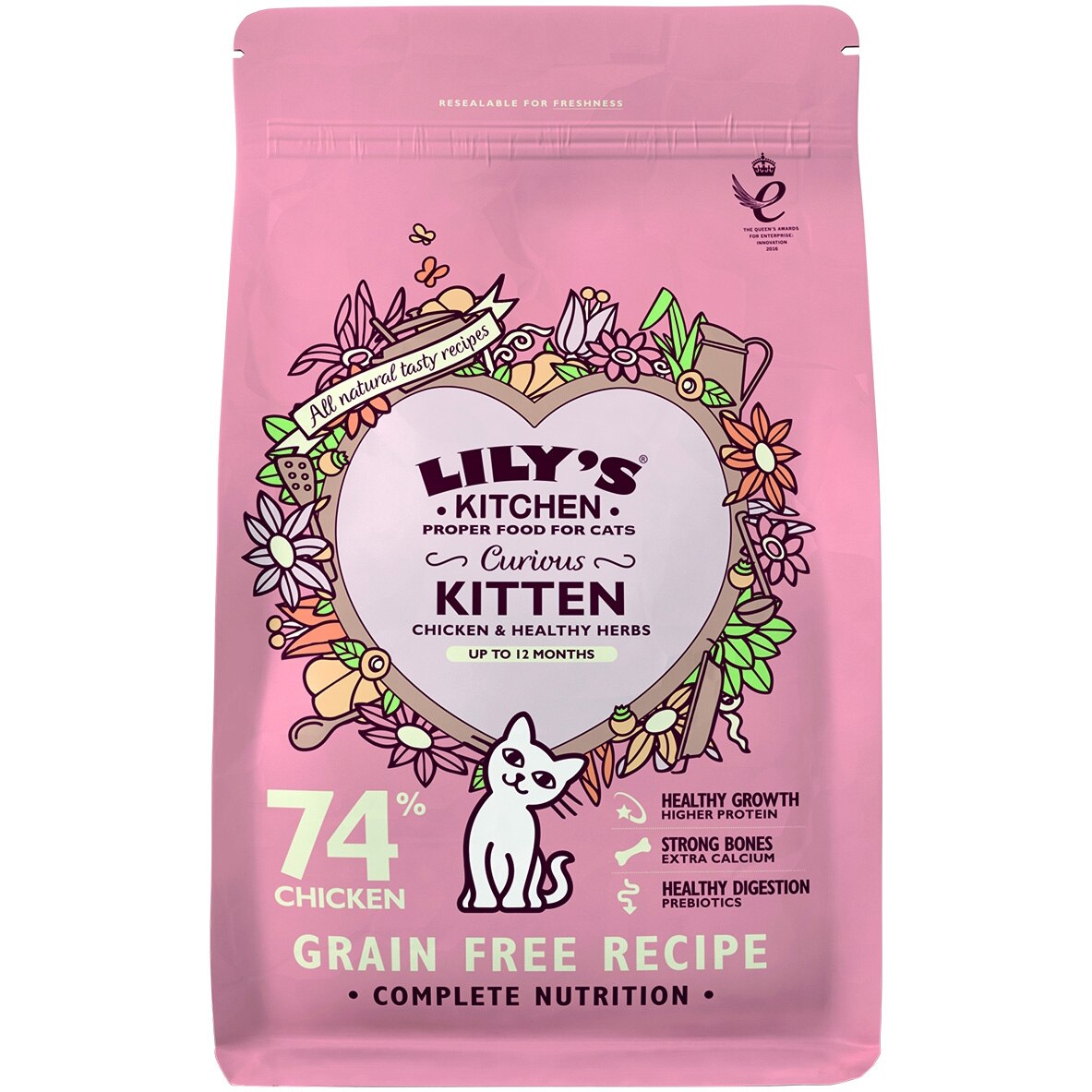 Hrana uscata pentru pisici Lily's Kitchen Curious Kitten, Chicken & Healthy Herbs Dry Food, 800g
