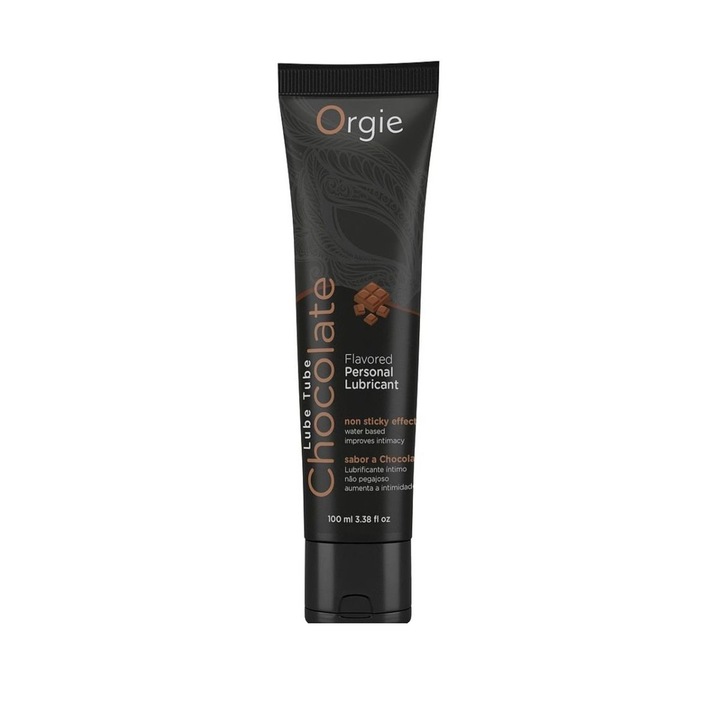 Gel intim de ciocolata, Orgies, pe baza de apa, pentru sex oral, senzatii intense, senzatii naturale, hidratare de lunga durata, aroma de ciocolata, 100 ml