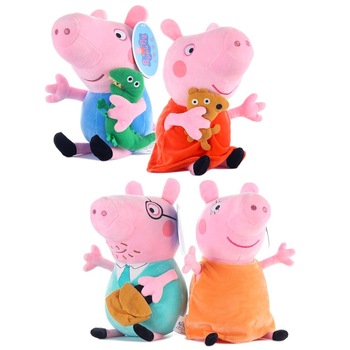 Set Familia peppa pig , 4 figurine interactive muzicale din plus, 25 cm Set Familia peppa pig , 4 figurine interactive muzicale din plus, 25 cm