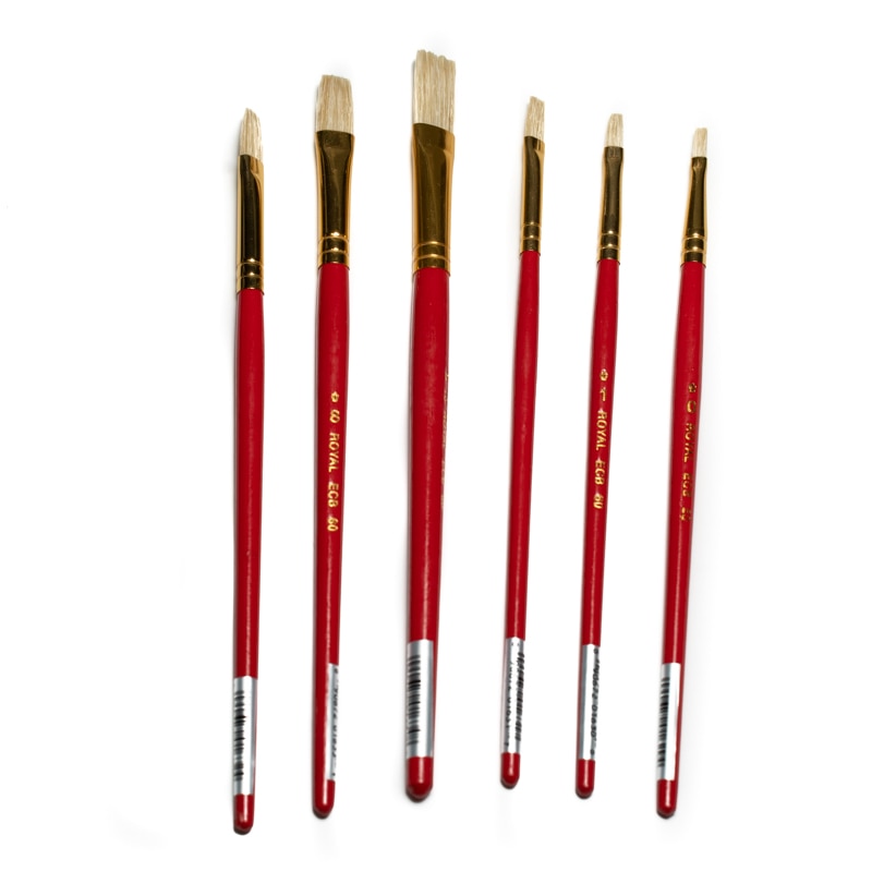 Set 6 pensule scolare, Royal Langnickel, late, fir natural
