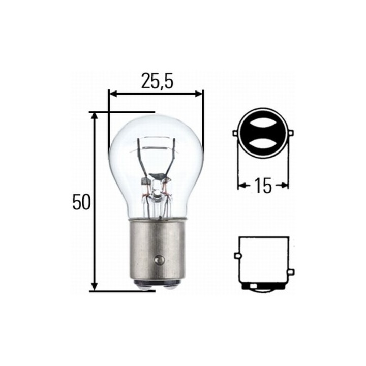 Комбинирана сигнална крушка HELLA BAY15D, 12V, 21/5W, 1 брой