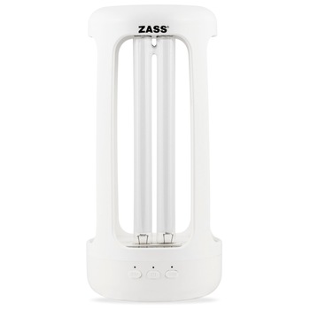 Lampa germicida cu lumina UV Zass ZUVS 01, raza de actiune aproximativ de 5 metri, 20 W, rata de sterilizare 99.99%, culoare alba Lampa germicida cu lumina UV Zass ZUVS 01, raza de actiune aproximativ de 5 metri, 20 W, rata de sterilizare 99.99%, culoare alba