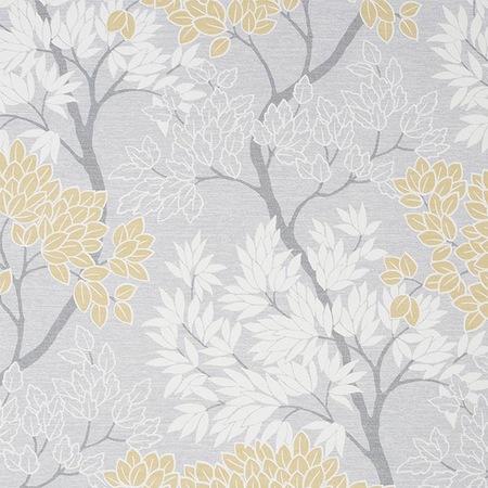 Tapet Lavabil Stil Modern Cu Ramurele Si Flori Alb Gri Si Galben Mustar Fresca 107746 0 53 X 10 05 X 5 3 Mp Emag Ro