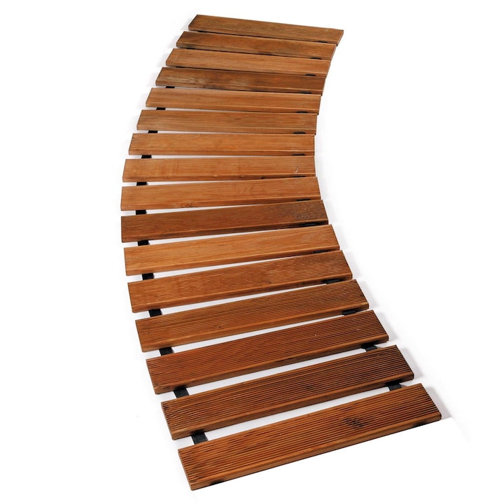 Fából készült kerti ösvény/járólap - 30x400 cm, barna