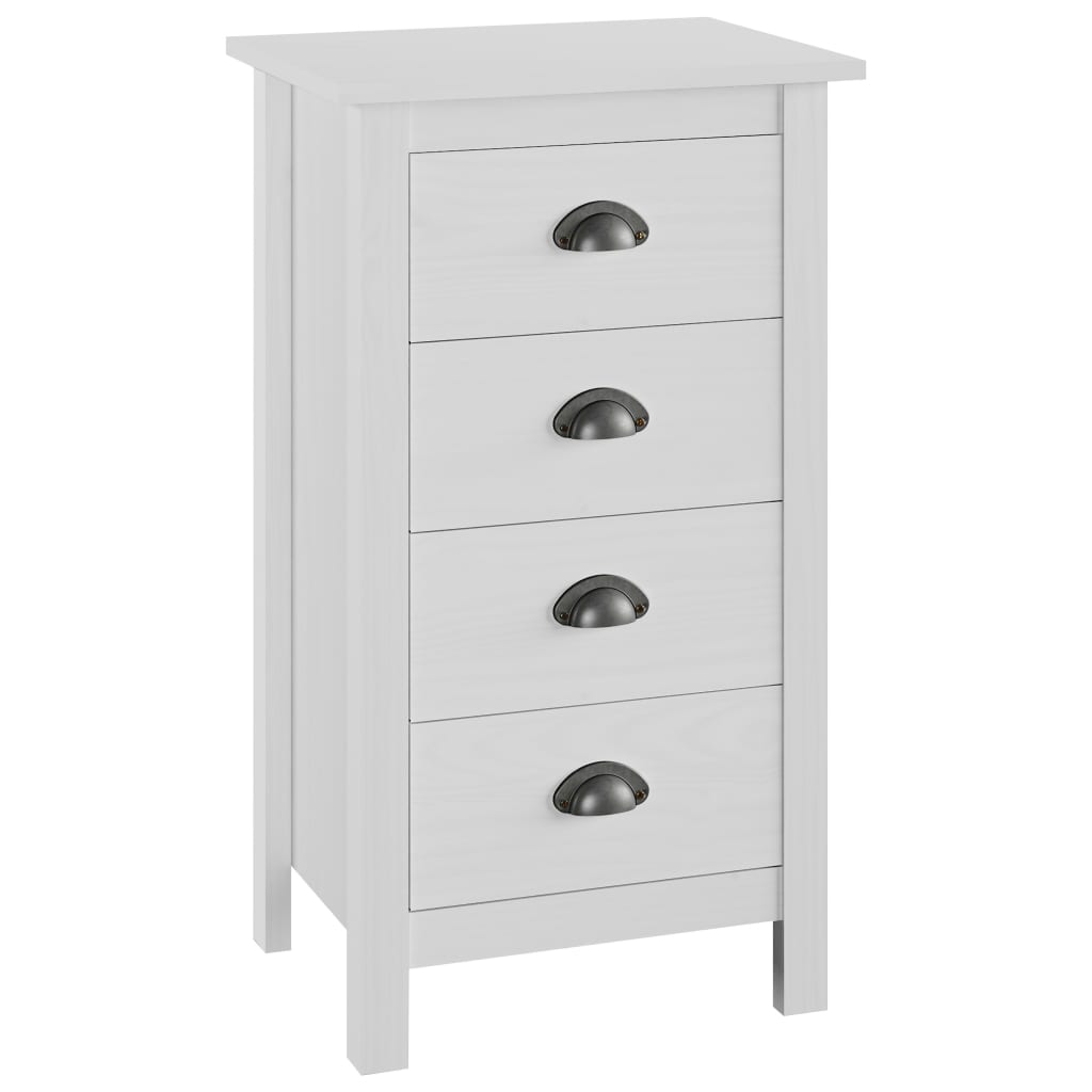 Comoda Hill Range, vidaXL- Lemn masiv de pin, 46 x 35 x 80 cm, Alb