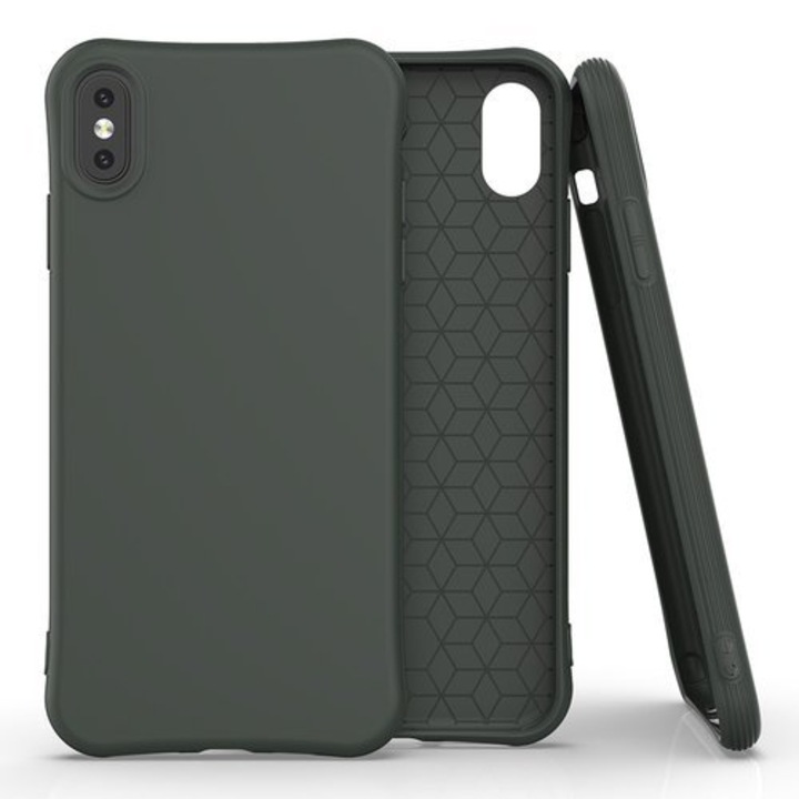 Wozinsky Soft Color rugalmas tok iPhone X / Xs készülékhez, sötétzöld