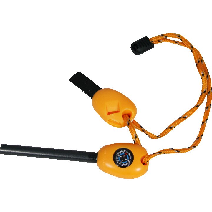 Amnar 4 in 1 Survival Web-tex, busola, fluier, lama fierastrau, amnar, 8 cm, portocaliu