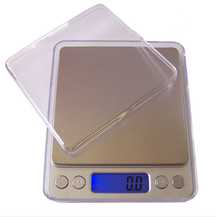 Електронна кухненска везна, Digital Scale, High precision, 500 gr, Division 0.1 gr, Silver