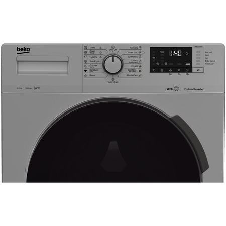Masina de spalat rufe Beko WUE7512XSST, 7 kg, 1000 RPM, Clasa A+++ (-10%), Motor ProSmart Inverter, SteamCure, Gri