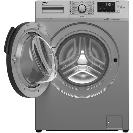 Masina de spalat rufe Beko WUE7512XSST, 7 kg, 1000 RPM, Clasa A+++ (-10%), Motor ProSmart Inverter, SteamCure, Gri