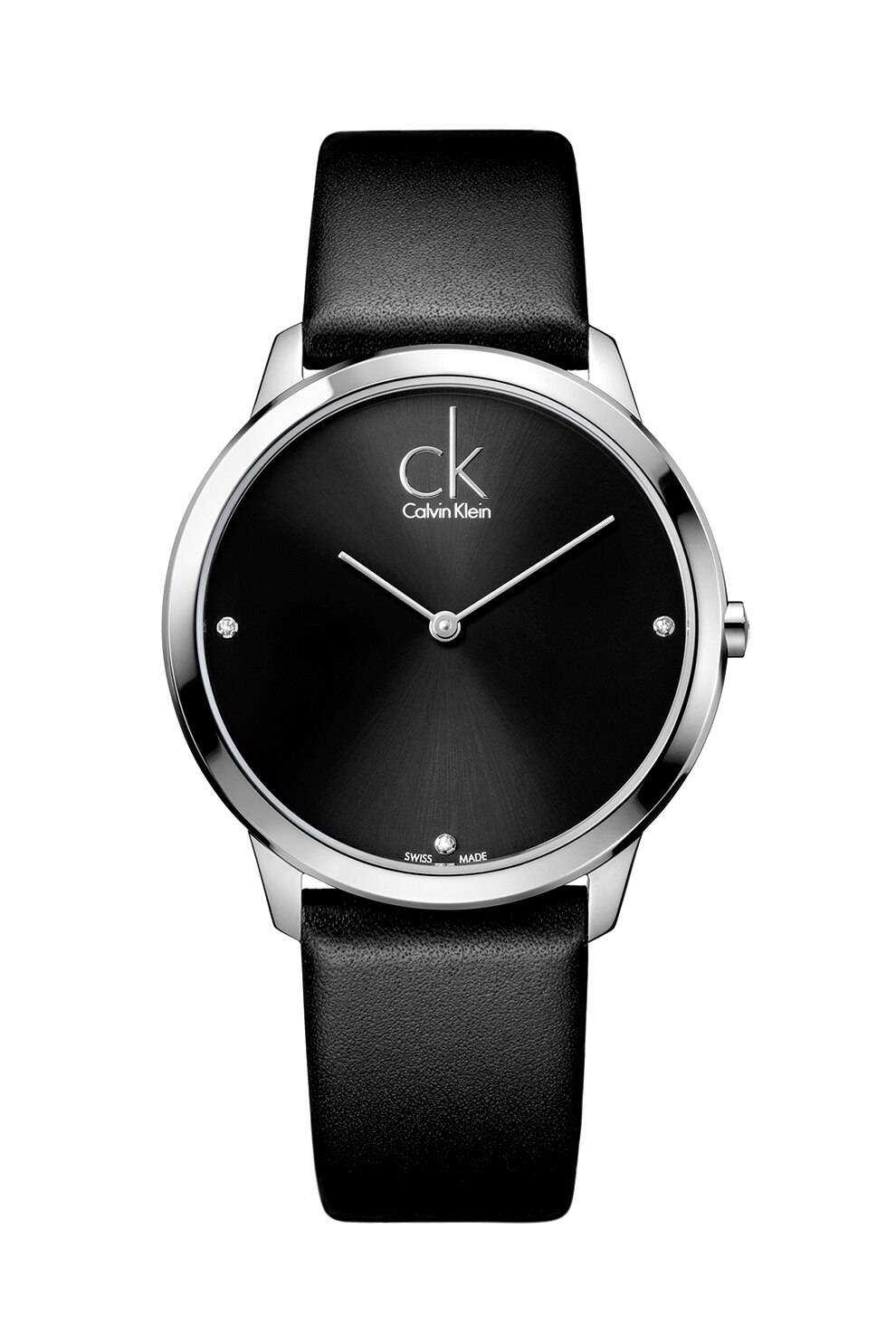 CALVIN KLEIN, Ceas quartz din otel inoxidabil, Negru