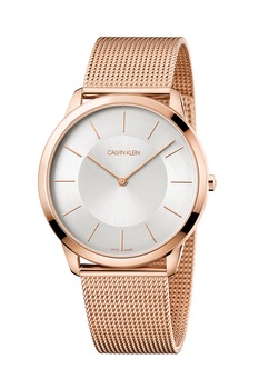 CALVIN KLEIN, Ceas analog cu o bratara cu model tip plasa, Auriu rose CALVIN KLEIN, Ceas analog cu o bratara cu model tip plasa, Auriu rose