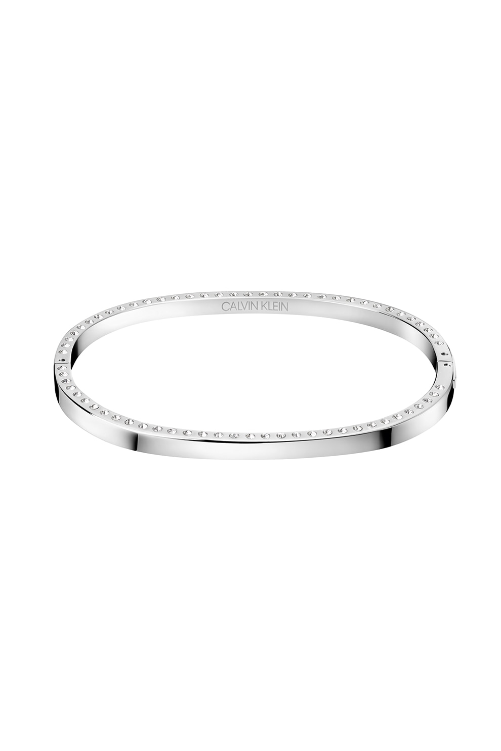 CALVIN KLEIN, Bratara rigida cu cristale, Argintiu, 5.8x4.6 CM Standard