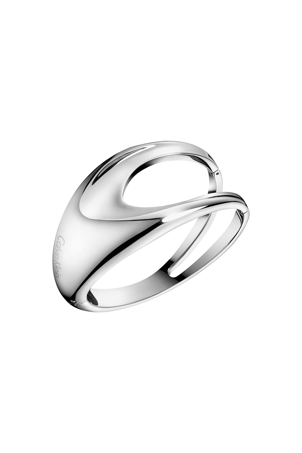 CALVIN KLEIN, Bratara rigida cu balama si decupaj, Argintiu, 16 CM Standard