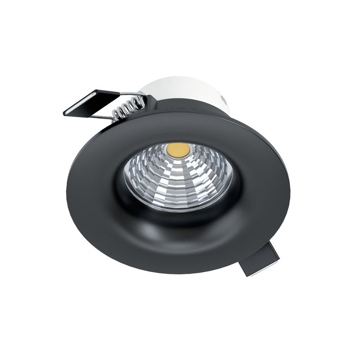 Spot incastrabil, SALICETO, EGLO, LED, 6W, 380 lm, 2700K, aluminiu, negru, 8.8 x 4.2 cm