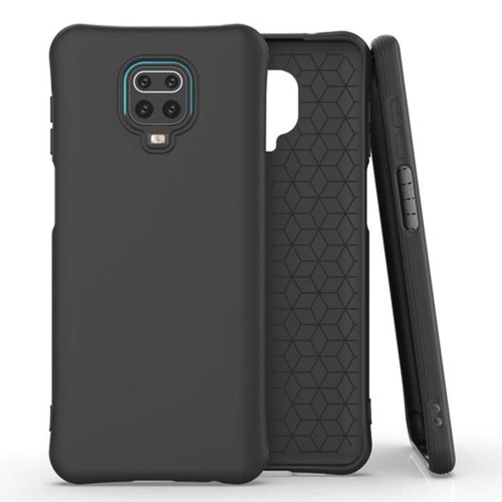 Wozinsky Soft Color rugalmas tok Xiaomi Redmi Note 9S / 9 Pro telefonhoz, fekete