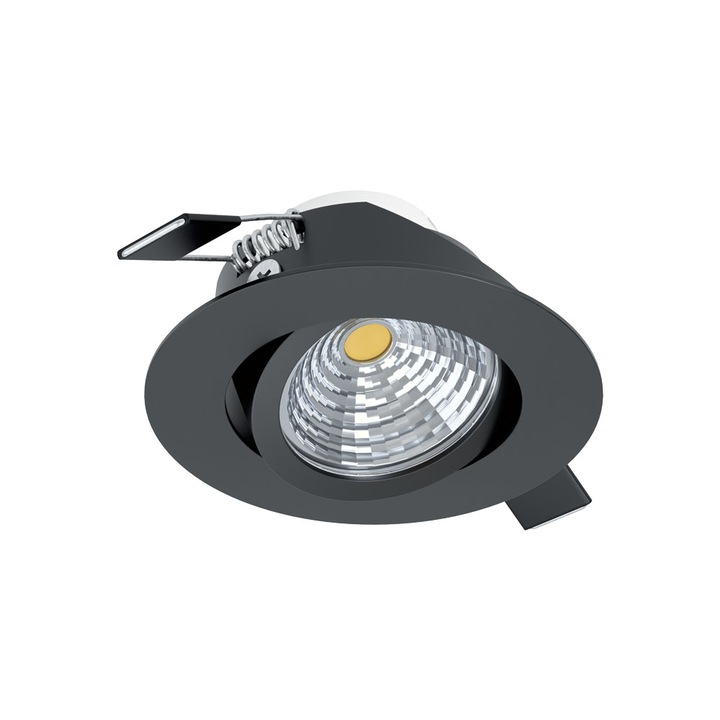 Spot incastrabil, SALICETO2, EGLO, LED, 6W, 380 lm, 2700K, aluminiu, negru, 8.8 x 4.2 cm