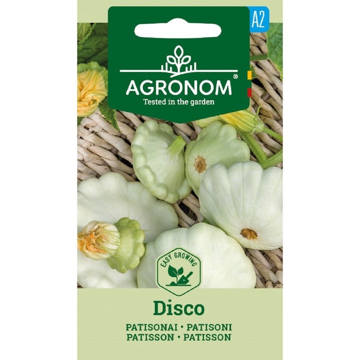 Dovlecei Patisson Disco, Agronom, Soi Semi Timpuriu, Seminte, plic, 2 grame