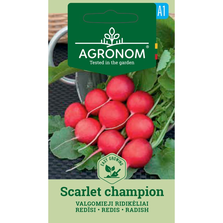 Ridichi de luna Scarlet Champion, Agronom, Soi Timpuriu, Seminte, plic, 4 grame