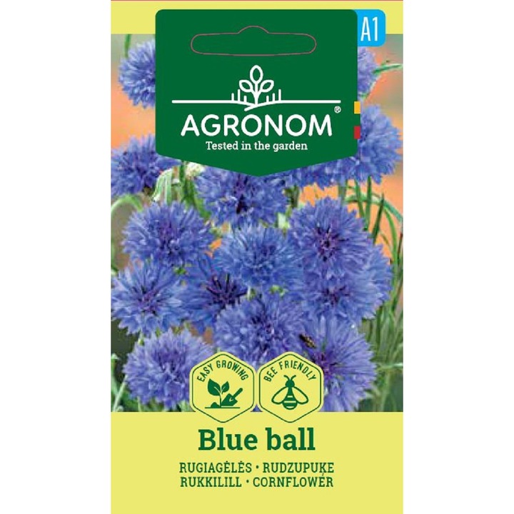 Albastrea Cornflower Blue Ball, Agronom, Seminte, plic, 1 gram