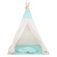 Cort de joaca pentru copii, Teepee, bumbac amestec imprimat menta