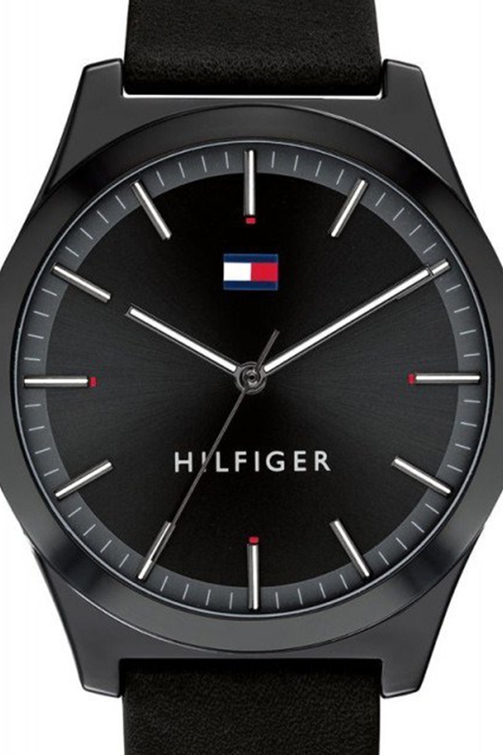 Tommy Hilfiger, Часовник с кожена каишка, Черен - eMAG.bg