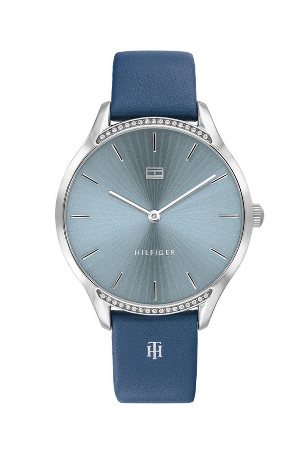Tommy Hilfiger, Ceas quartz decorat cu cristale, Bleumarin