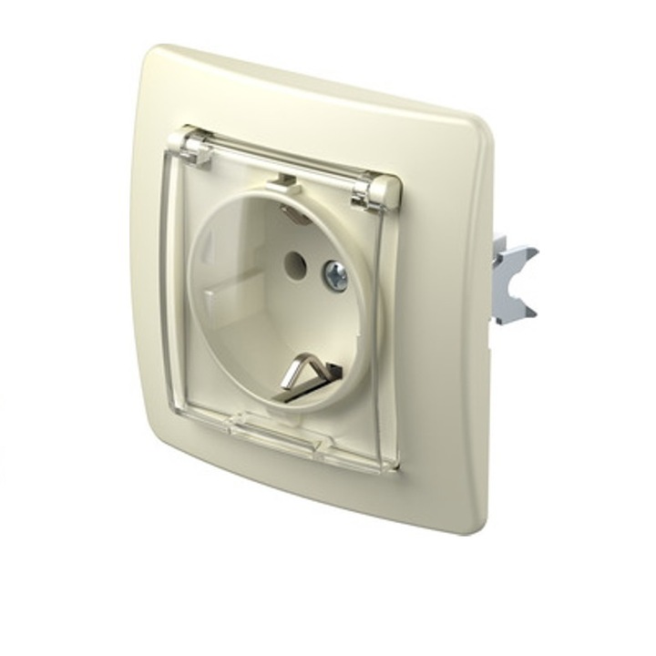 Konnektor burkolattal TEM, Ekonomik, VE11IW-B, Krém