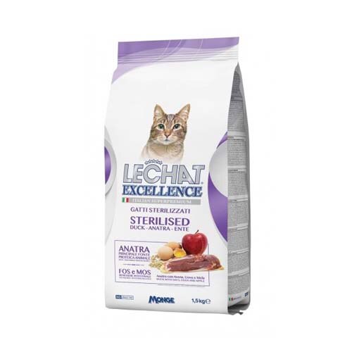 Hrana pentru pisici sterilizate cu rata Monge Lechat Excellence Sterilized, 1.5kg