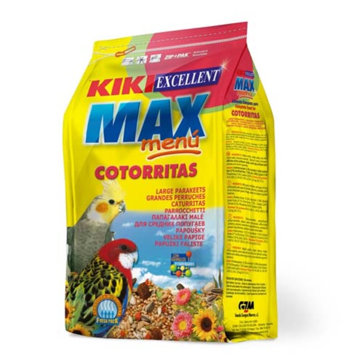 Kiki Max Menü Cockatiel 1kg nimfa és agapornisz táp