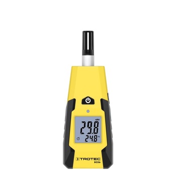 Termohigrometru TROTEC BC06, Masoara temperatura si umiditatea relativa in aerul din incapere, atat in locuinte, birouri, hale de productie sau depozite, cat si in laboratoare, agricultura sau floristica Termohigrometru TROTEC BC06, Masoara temperatura si umiditatea relativa in aerul din incapere, atat in locuinte, birouri, hale de productie sau depozite, cat si in laboratoare, agricultura sau floristica