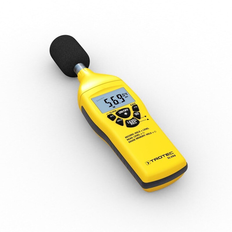 Sonometru profesional TROTEC SL300, Domeniul de frecventa: 31,5 Hz - 8 kHz, Domeniul dinamic: 50 dB, Afisaj electronic, Certificat de calibrare inclus