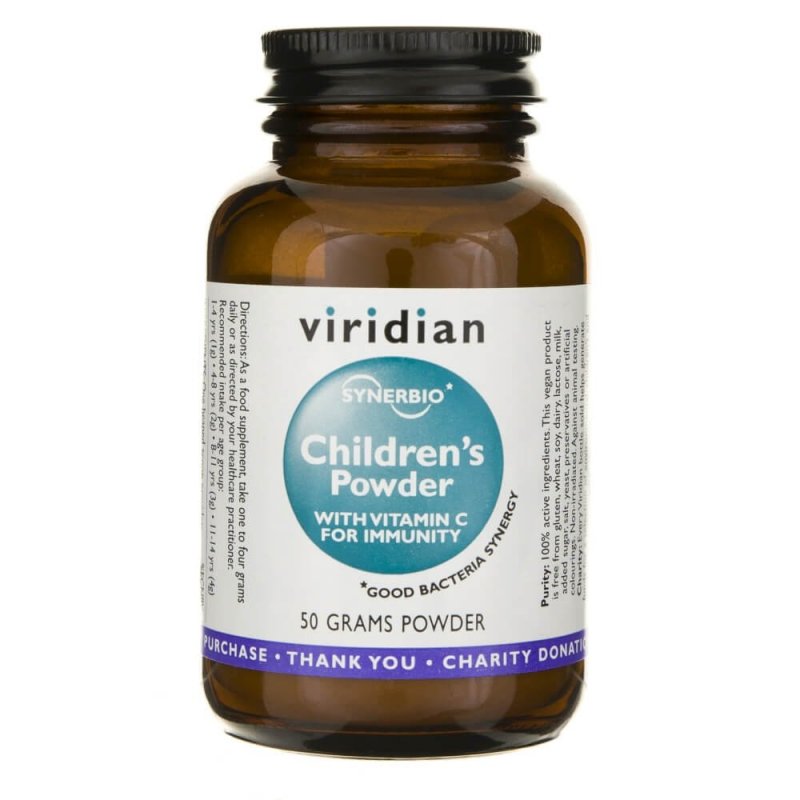 Supliment alimentar Un sinbiotic pentru copiii cu vitamina C Viridian, 50 g pudra