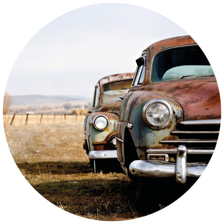 Fototapet rotund tematic Wizard Genius NW8961 dimensiune 140cm x140cm gri cu maro