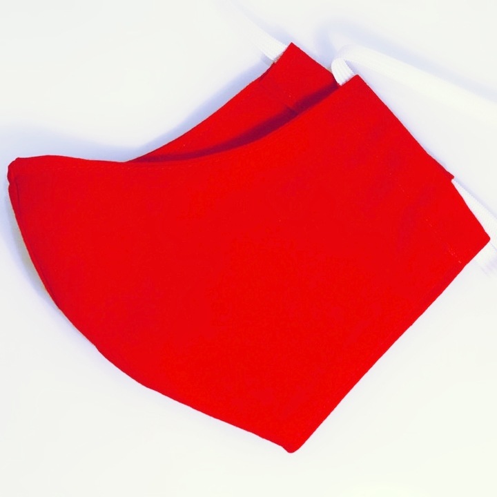 5 db újrafelhasználható pamut arcmaszk készlet, 2 réteg, piros, Magic Mirror Fashion®