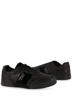 Tenisi dama Versace Jeans, Piele/Material textil, Negru, Negru Tenisi dama Versace Jeans, Piele/Material textil, Negru, Negru