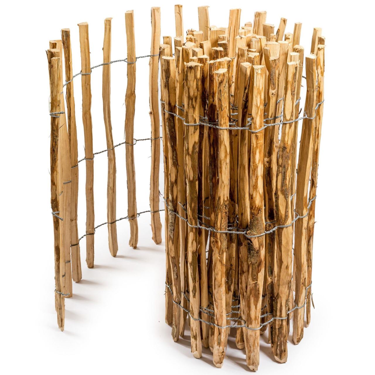 Gard de gradina decorativ din lemn alun distanta 4-6 cm,100x500 cm