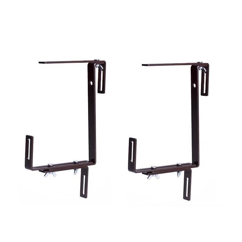 Set 2 suporti pentru ghivece Strend Pro Wnd, metal, 17x19cm, maro