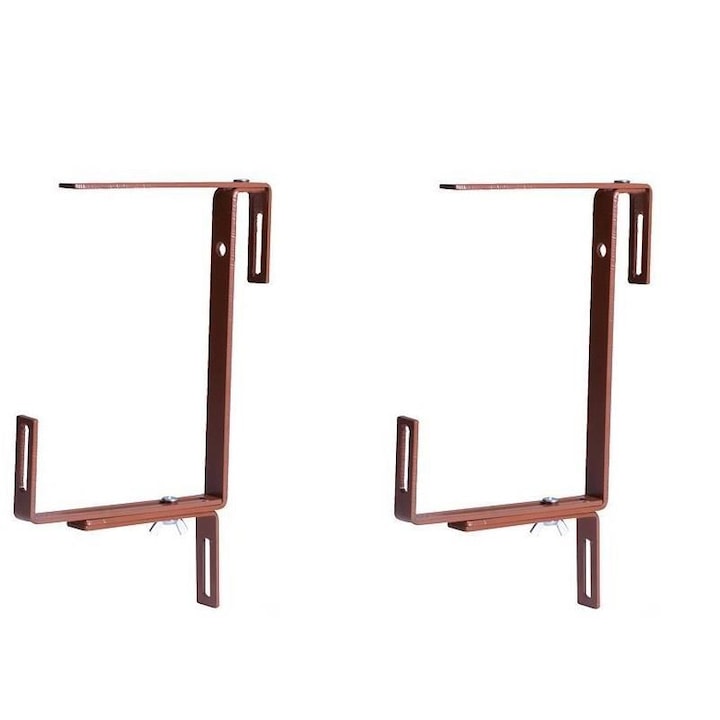 Комплект от 2 поставки за саксии Strend Pro Brown, метални, 17x19см, кафяви